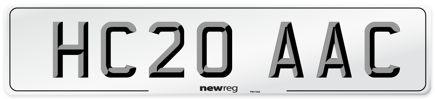 HC20 AAC Number Plate from New Reg